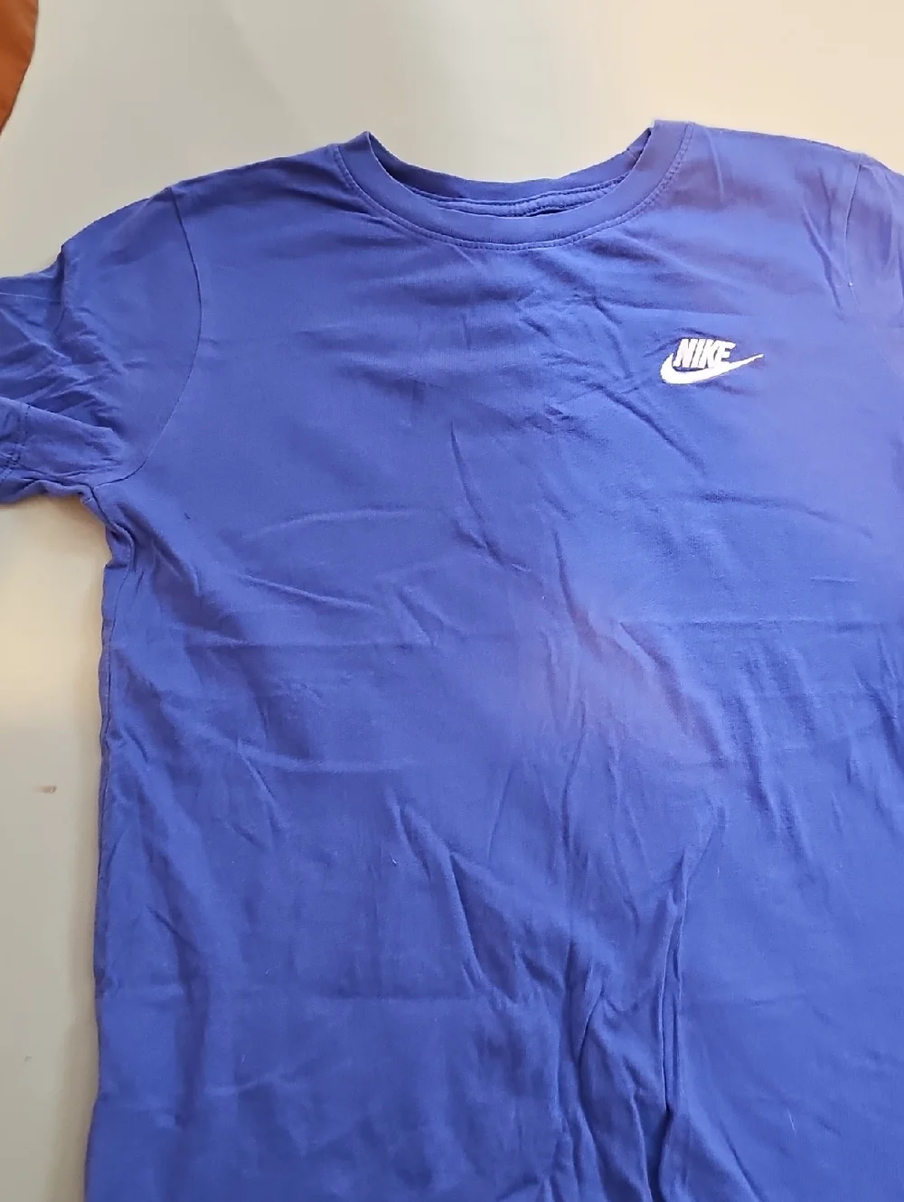 Nike Kids Short Sleeve Tee in Blue with White Logo